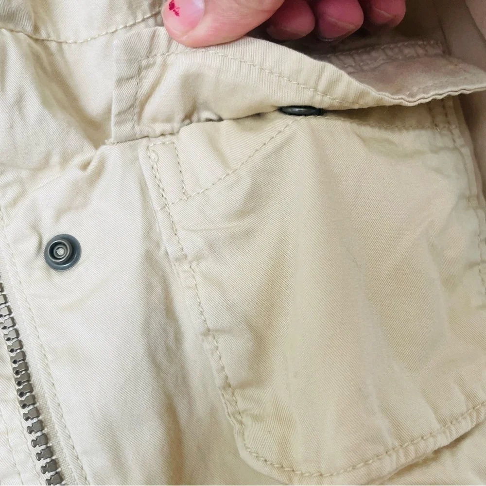 Old Navy toddler boy jacket size 4T khaki utility hooded winter snap button kid